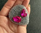 オーダーメイド　ビーズ刺繍ブローチ作成します 世界に一つの作品一つ一つ真心込めて作らせていただいてます。 イメージ2