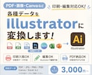 PDF・画像などをIllustratorに変換ます 編集や印刷に使いやすいデータとして整えて納品します。 イメージ1