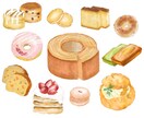 スイーツやパンなどの温かみのあるイラストを描きます 挿絵やチラシ、ロゴなどお好きにお使いいただけます イメージ1
