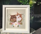 花々のリースに囲まれた心温まる作品に仕上げます おしゃれスクエアフレームに想いを込めて イメージ3