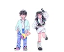 7等身のキュートでポップなイラスト描きます カラーは2タイプから選べる！SNSアイコン、挿絵、グッズなど イメージ1