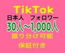 TikTok日本人フォロワー30人〜増やします 振り分け可能！ティックトック日本人リアルフォロワー増加 イメージ1