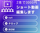 ショート動画（2本）編集します ショート動画に必要な基本編集をします。 イメージ1