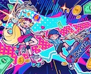 ポップでかわいいアイコンイラストや1枚絵を描きます ポップ＆ビビッド！SNS用アイコン・一枚絵制作します イメージ1