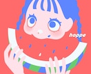 レトロポップで印象的なイラスト制作いたします 主線なし×鮮やかな配色で、アイコン・グッズで個性をだします イメージ3