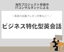 仕事で英語を使う人のためにビジネス特化英会話します 海外案件参画中のコンサルがあなたのビジネス英語力向上に貢献！ イメージ1