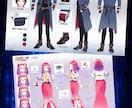 一括工程Vtuberキャラデザ〜モデリング致します 三面図orキービジュアル進呈！なりたいを全力でサポートします イメージ4