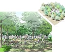 植栽プランを含め手描きパース制作します 季節に合わせたガーデニングや外構又公園プラン。 イメージ8