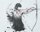 墨絵 - 躍動感ある水墨画の和風イラスト描きます かっこいいモノクロの人物水墨画はお任せください。 イメージ3