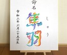 縁起の良い花文字で命名書をお書きします 明るい未来を描く花文字命名書（色紙／送料込） イメージ2