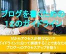 ブログを書くための１２のガイドラインを教えます だからアクセスが伸びない？あなたのブログへアクセスアップ！ イメージ1