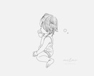 大切なお写真をやさしい線画イラストにします 愛おしい時間をやわらかな線で描きます イメージ4