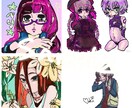 SNS等で利用できるアイコン制作承ります ポップな配色とデザインの人物イラストをオーダーメイド イメージ2