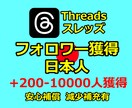 threads（スレッズ）のフォロワー獲得します 日本人フォロワー200-5000人獲得いたします イメージ1