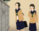 優しく落ち着いた雰囲気の一枚絵描きます 水彩画・日本画風で落ち着きのある、懐かしいあたたかみのある絵 イメージ6