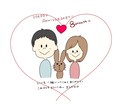シンプルな似顔絵＆メッセージ入りイラストを描きます シンプルな似顔絵&その人に向けたメッセージ入りのイラストです イメージ1