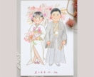 色鉛筆で絵本タッチのウェディングイラスト作成します 背景基本無料&下書き修正何回でも◎原画とデータどちらも納品！ イメージ10