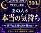あの人の本音・気持ち・未来を深く読み解きます ホロスコープからあの人の見えない本音を暴きます イメージ1