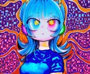 不思議ｶﾜｲｲイラスト・漫画調似顔絵等描きます 模様いっぱい鮮やかなイラスト〜似顔絵まで！ イメージ2