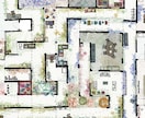 手描きで住宅・建築パースを制作します 住宅内観パースからコンペ案、鳥瞰図や断面パースも表現します。 イメージ6