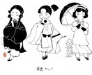 和風テイストのカット描きます (A)筆の感触と滲みの和風イラスト　歴史物、現代風もOK イメージ3