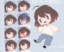 完成品:ミニキャラパーカー娘立ち絵を販売します 表情カスタマイズ可能なミニキャラクター イメージ1