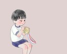 お子さんの似顔絵作成しますます 水彩タッチのかわいいイラストを作成します イメージ6