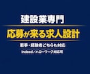 建設業専門｜応募が来る求人原稿を戦略設計します 応募ゼロから脱却。若手も即戦力も“刺さる構成”で作ります。 イメージ1