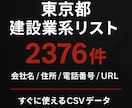 東京都の建設業系リストを提供します 【特典付き】営業リスト2376件＋2535件（東京＋神奈川） イメージ1