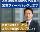 2年連続年間MVP営業が営業フィードバックします 営業で成果を出したい方向けのお勧めプログラムです イメージ1