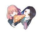 食べ物とかわいいキャラを描きます キャラクターが好きな食べ物を食べるシーンをイメージ イメージ1