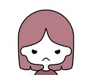表情5種類、シンプルな女の子のイラスト作成します 選んで組み合わせるだけ、シンプルなデザインのキャラクターです イメージ9