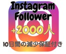 Instagramフォロワー＋2000人増やします インスタグラム複垢振り分け可能！10日間の減少保証付き！ イメージ1
