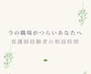 看護師が転職・働き方のモヤモヤの相談にのります 今の職場がつらいあなたへ。看護師経験者の相談時間。 イメージ1