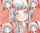 既製品のキャラクターアイコンを販売しています オーダーやりとり不要/和装の女の子表情5種+お面5種 イメージ1