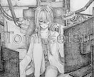白黒のアナログイラストで、あなたのキャラを描きます SNSアイコン･立ち絵･一枚絵など イメージ7