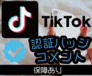TikTok認証バッジ(公式マーク)に宣伝します ティックトック認証アカウントからコメントされるまで拡散！ イメージ1