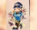 記念日プレゼント 思い出にアナログ似顔絵を描きます 原画郵送 誕生花、好きなものも描き込みます イメージ2