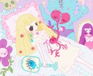 個性的なアートがすきな方にイラストを提供します 夢のような不思議な世界観 x 闇かわいいの女の子たち イメージ1