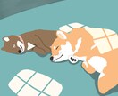 光の差し込むイラスト描きます あなたの可愛いペットの寝ている姿をイラスト化、光の差し込む絵 イメージ5