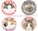 愛猫ちゃんでキュートなねこあたまアイコン描きます シンプルだけどふんわりもふ感もある愛らしいタッチです♪ イメージ2