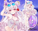 最短当日！IRIAM◎夏の水着イラスト描きます 配信にも！6種の水着から選べる◎キャラを即納でお書きします イメージ5
