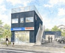 手描き建築外観パース(手書き)制作します 住宅・店舗をあたたかく魅せる手描き表現 イメージ4