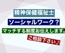 あなたにマッチするソーシャルワークします 現役PSWがサポート。マッチする制度、サービスのご案内。 イメージ1