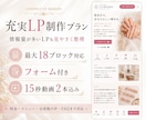 情報量が多いスマホ特化LPを制作します 複数メニュー・料金・FAQ・お客様の声まで整理した充実LP イメージ1