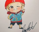 色紙や紙に似顔絵描きます littleVの絵柄でアナログイラスト描きます♡ イメージ3