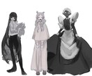厚塗りでダーク可愛いイラストを描きます お面とフリルの多いお洋服大得意！たくさんお着替え出来ます！ イメージ2
