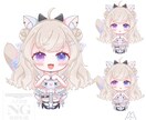 商用利用◎！うるうる可愛い！ミニキャラ作成します 細かい衣装やお目目のこだわりはしっかり残したミニキャラです！ イメージ2