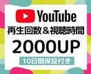 Youtube再生回数2000増えるよう拡散します 1再生の視聴時間30秒～3分！再生時間増加にもピッタリ イメージ1