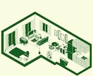 ポップでおしゃれな空間イラスト（アイソメ）描きます 住宅の思い出やフロアマップ、フライヤー、ポスターなどに！ イメージ2
